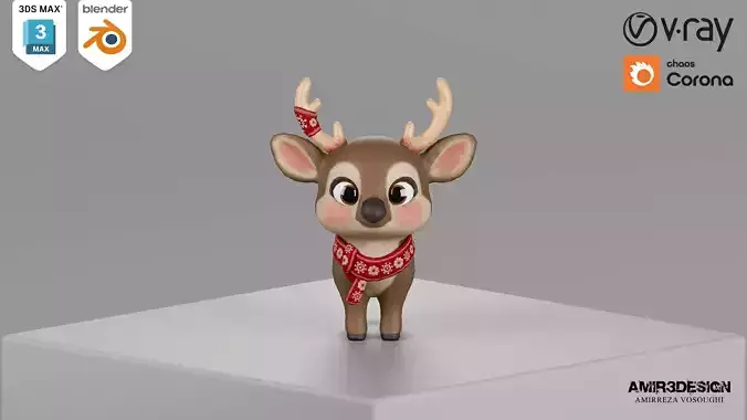 Reindeer - Stylized Cute Reindeer 