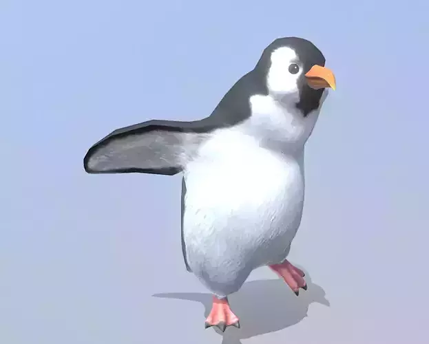 LITTLE PENGUIN RUNNING Pbr Fbx  Animated