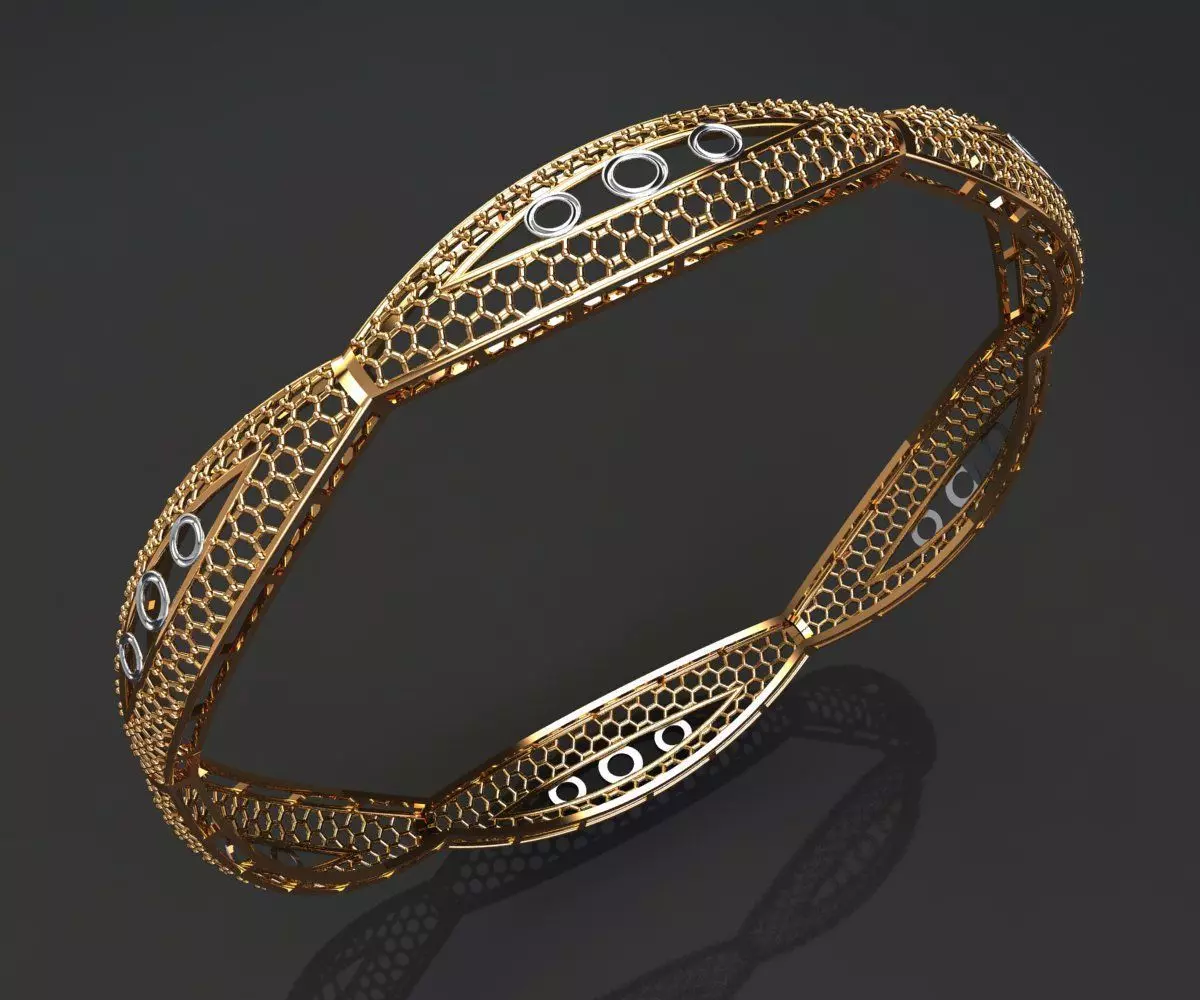 1555 Kuwaiti Style Gold Bangle 8gm 3D print model