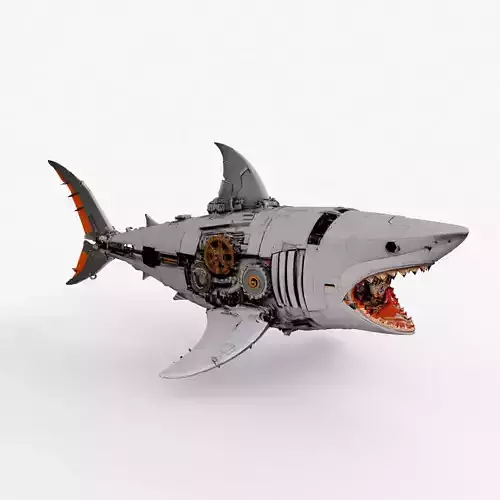 Cybernetic Shark High Detail 3D model
