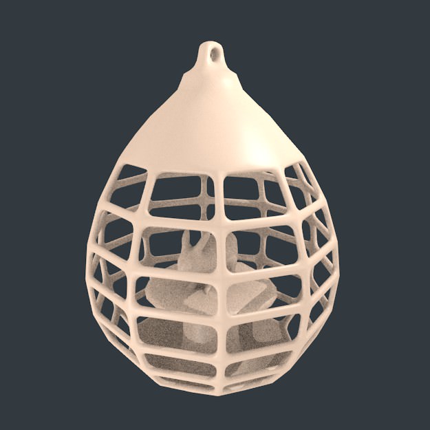 easter egg key ring 3D print model_3