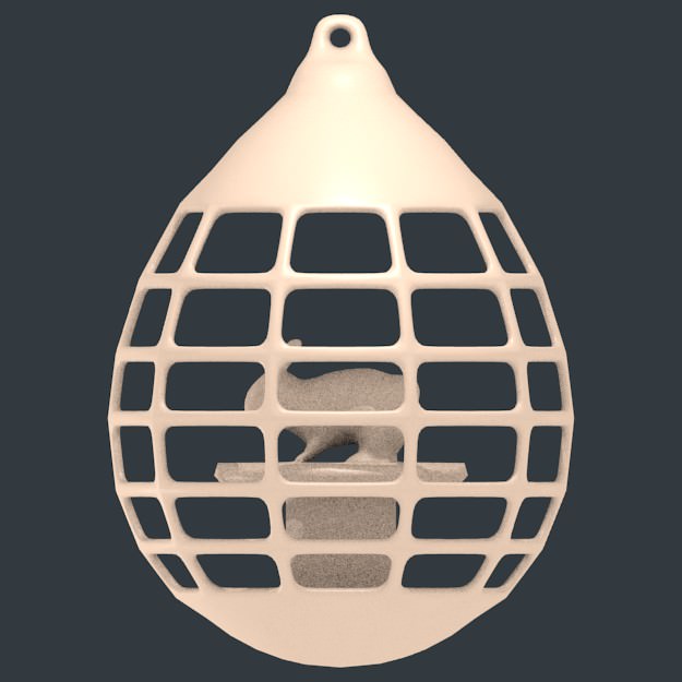 easter egg key ring 3D print model_1