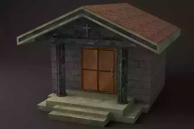 Crypt 1 Lowpoly Game Ready house with roof