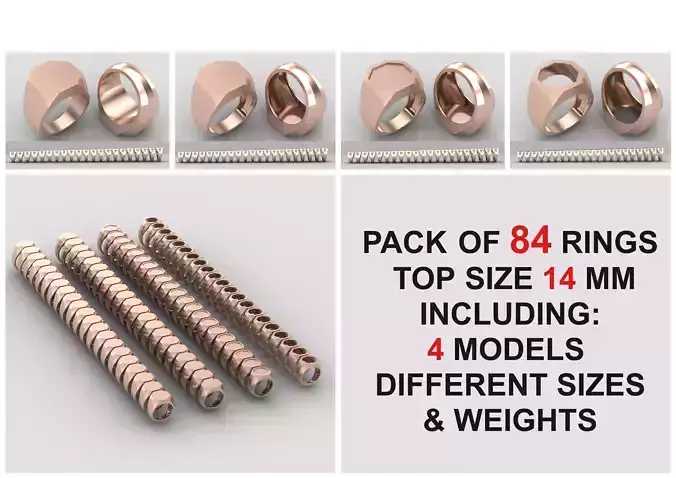 octagonal Signet Ring Base 14 MM top in All sizes 250-MWCG 