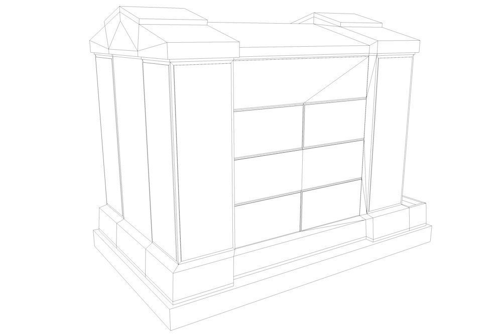 Crypt 2 Low Poly Game Ready gravestone with door Low-poly 3D model_6