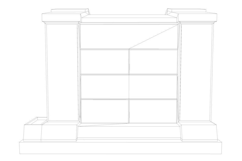 Crypt 2 Low Poly Game Ready gravestone with door Low-poly 3D model_4