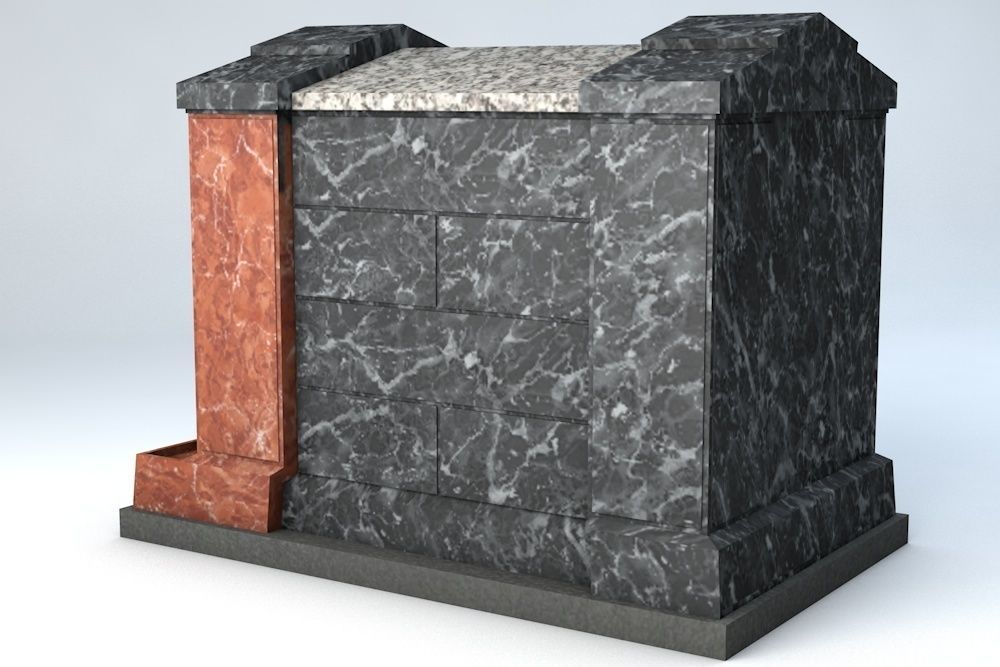 Crypt 2 Low Poly Game Ready gravestone with door Low-poly 3D model_2