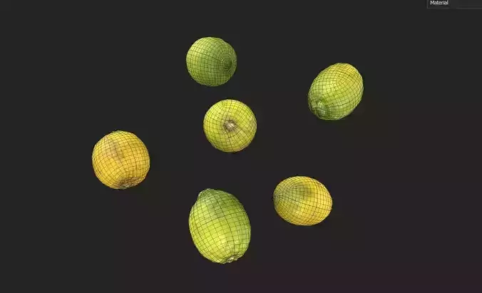 Lemon Set 02 Low-poly 3D model 7