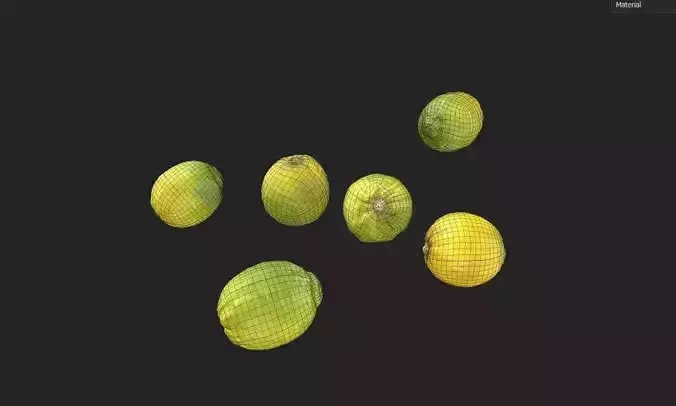 Lemon Set 04 Low-poly 3D model 2