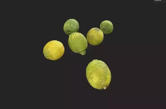 Lemon Set 04 Low-poly 3D model 7