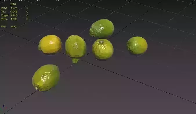 Lemon Set 04 Low-poly 3D model 3
