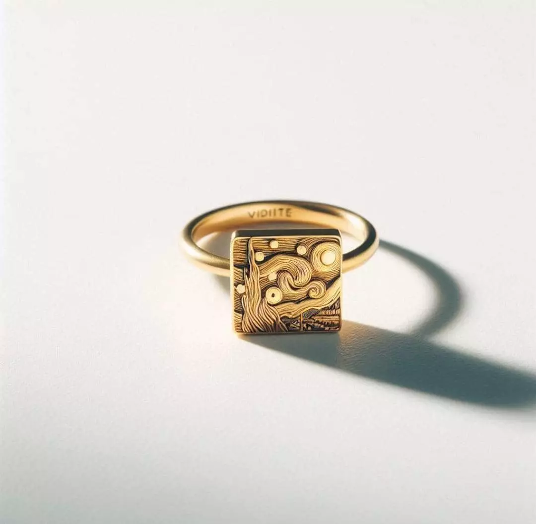 Van Gogh famous painting The Starry Night ring 3D print model