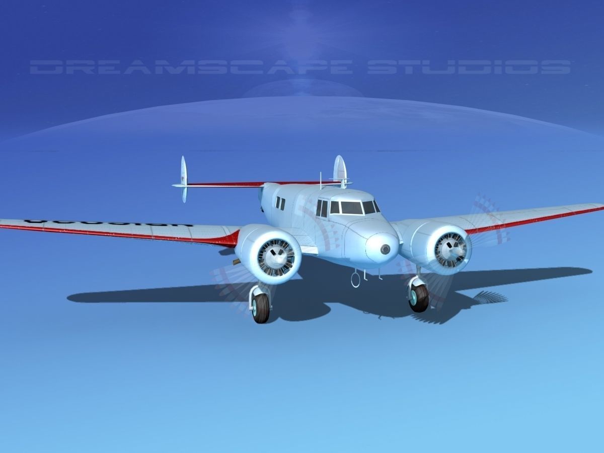 Lockheed L10 Electra Amelia Earhart 3D model_2