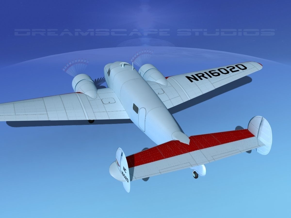 Lockheed L10 Electra Amelia Earhart 3D model_7