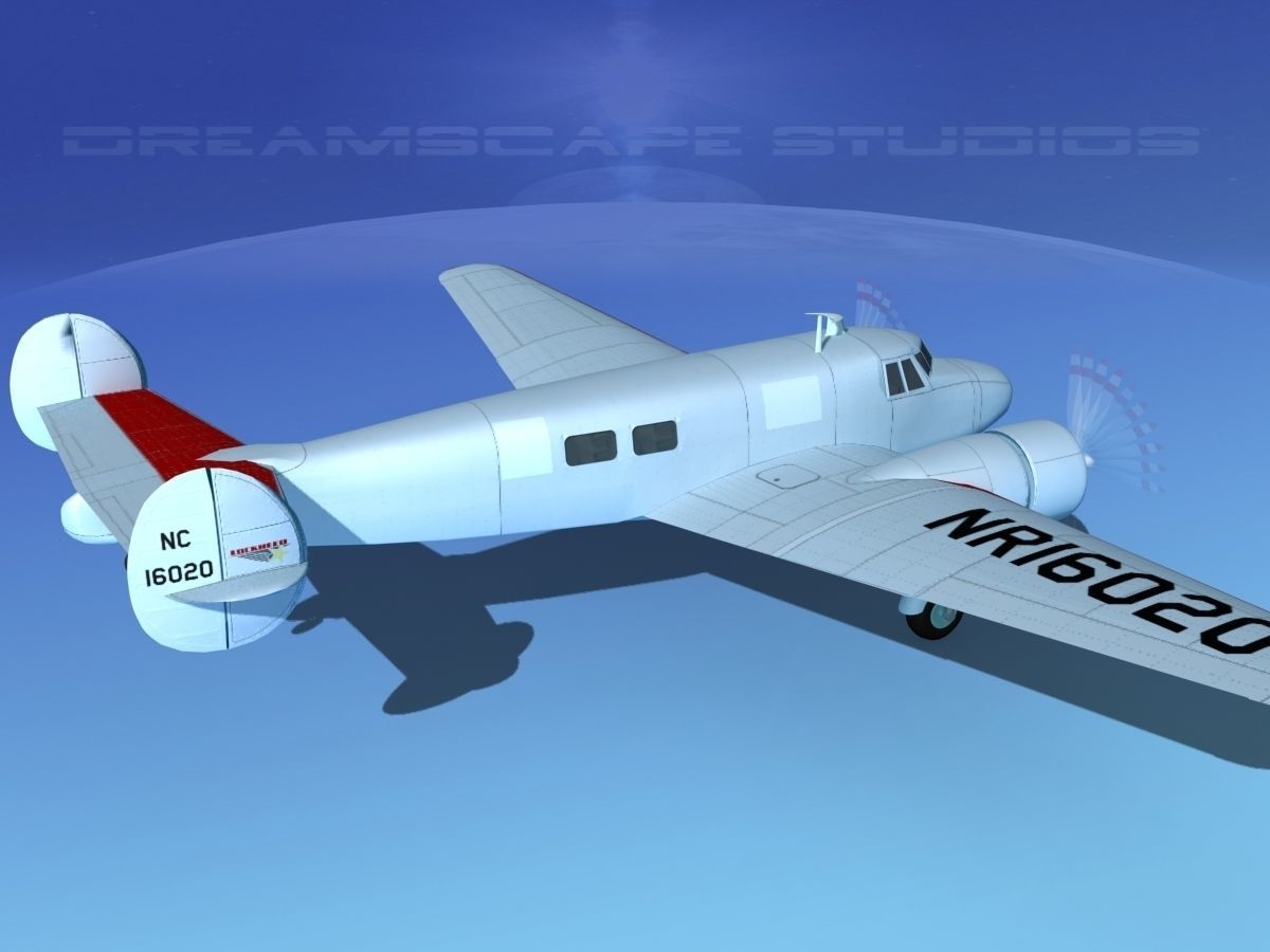 Lockheed L10 Electra Amelia Earhart 3D model_5