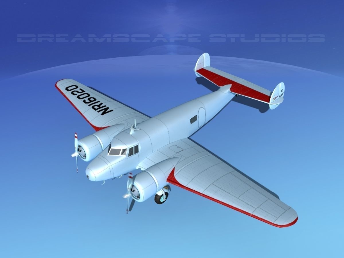 Lockheed L10 Electra Amelia Earhart 3D model_10
