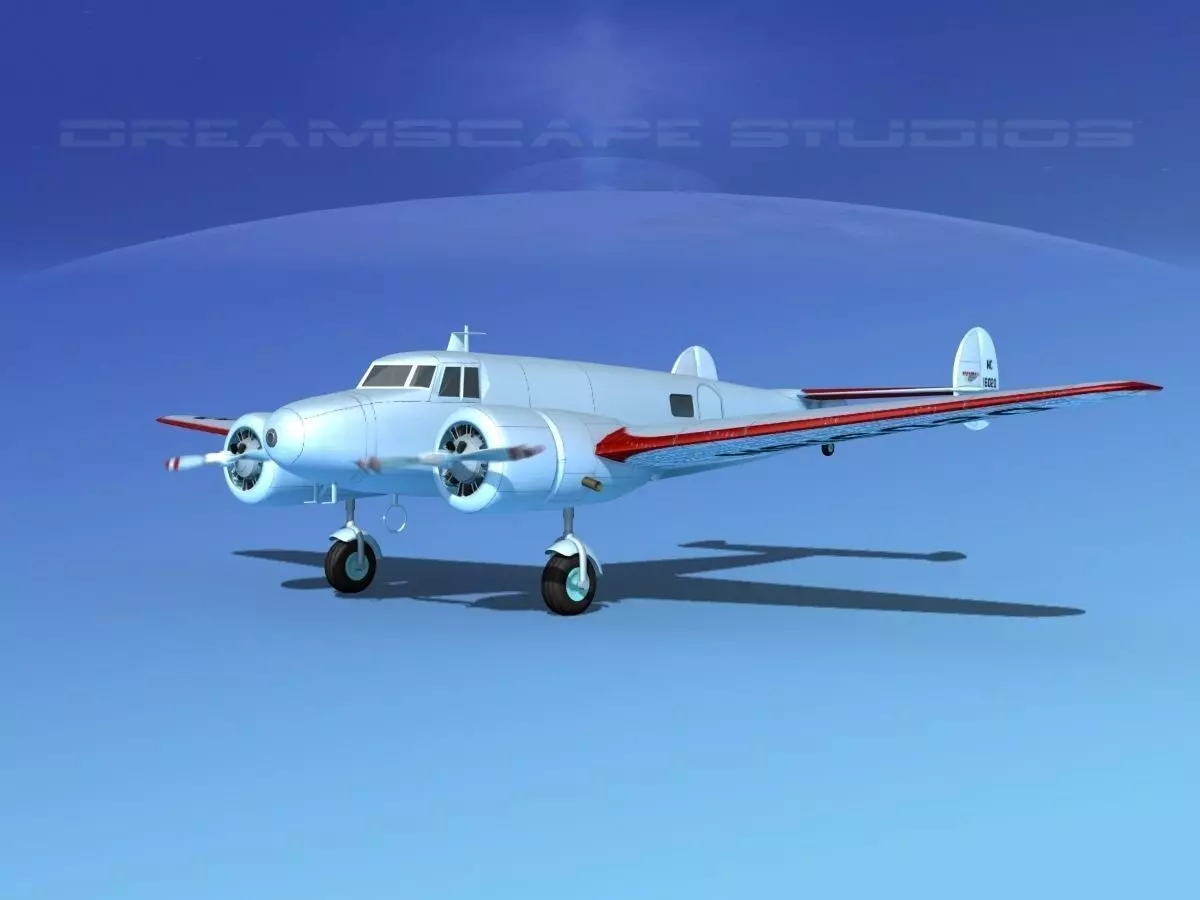 Lockheed L10 Electra Amelia Earhart 3D model_0