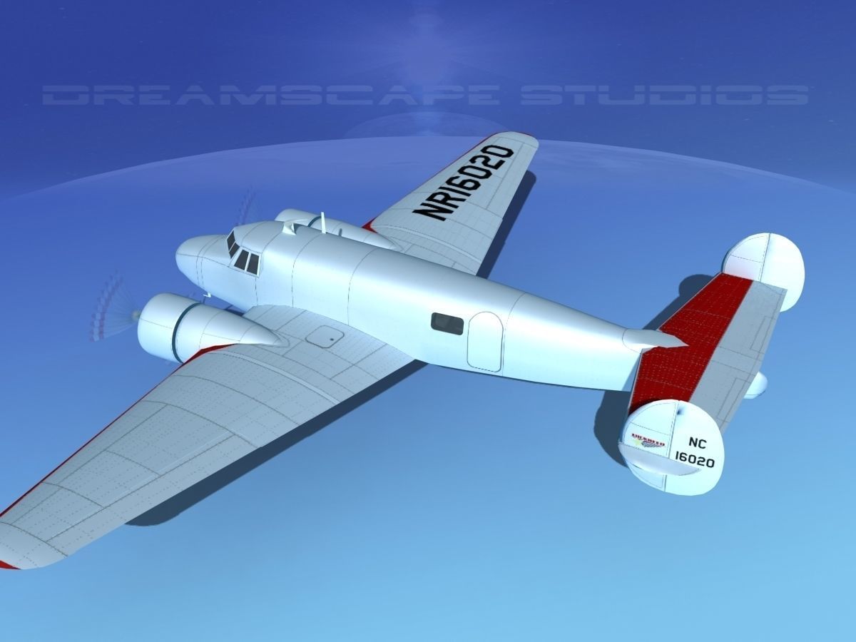 Lockheed L10 Electra Amelia Earhart 3D model_8