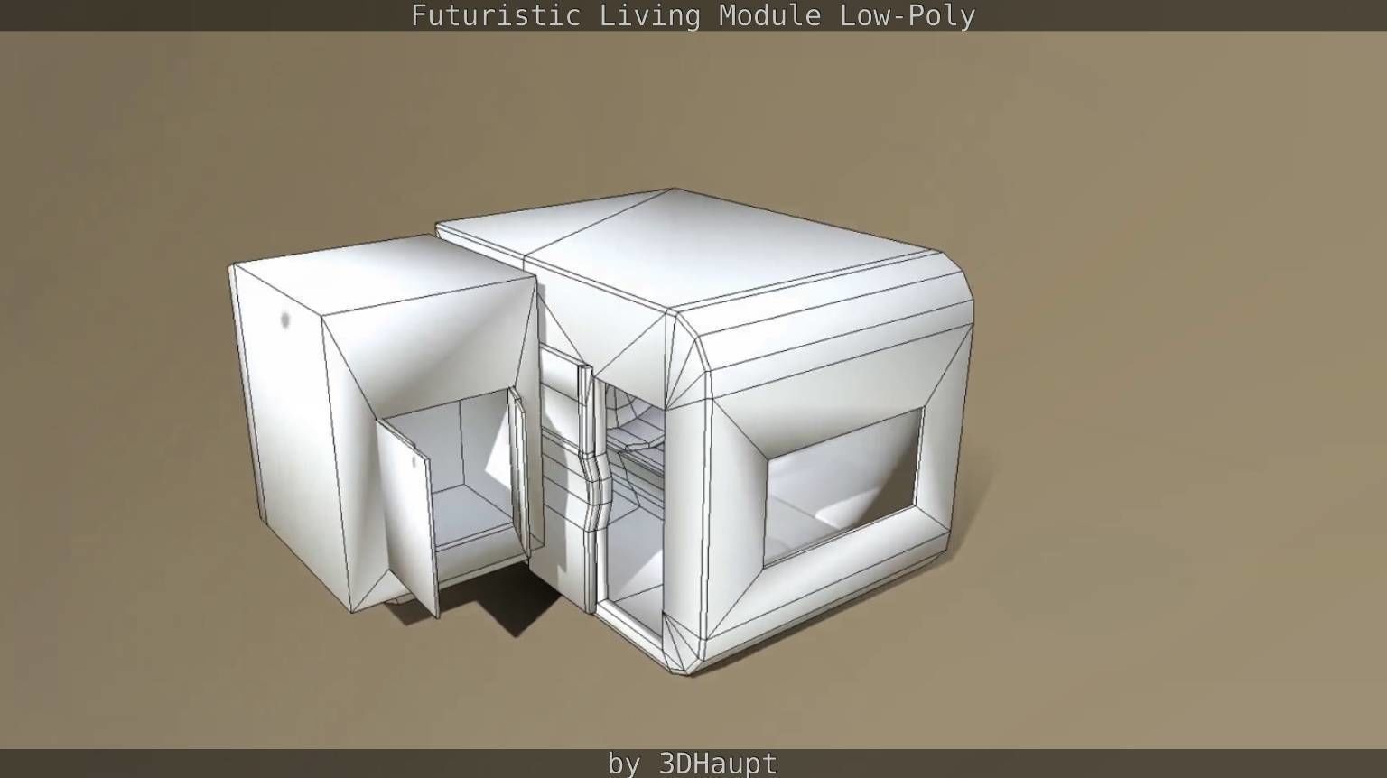 Futuristic Living Module Low Poly Model Low-poly 3D model_65