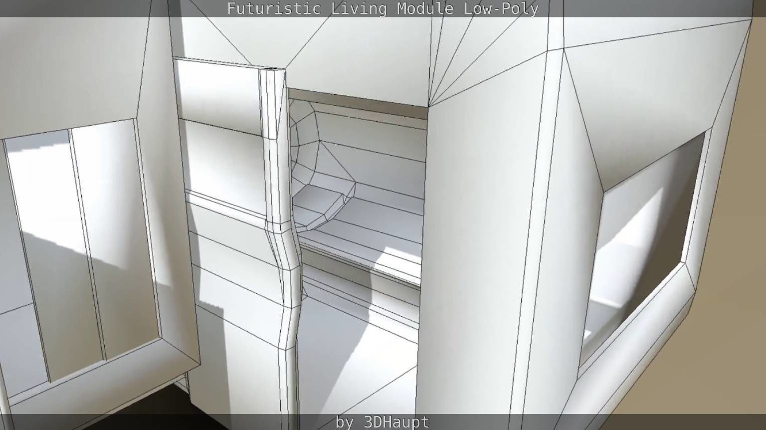 Futuristic Living Module Low Poly Model Low-poly 3D model_34