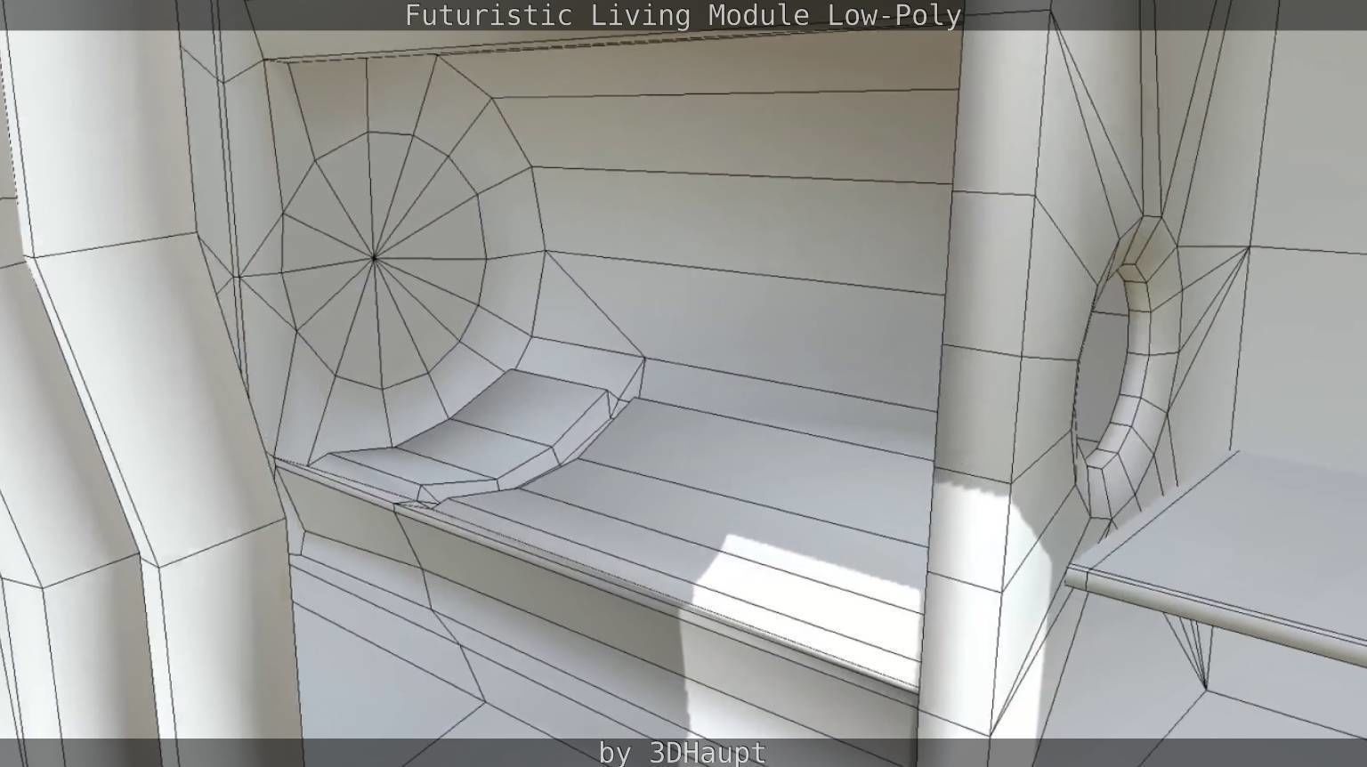 Futuristic Living Module Low Poly Model Low-poly 3D model_36