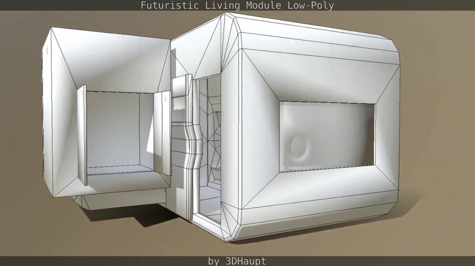 Futuristic Living Module Low Poly Model Low-poly 3D model_14