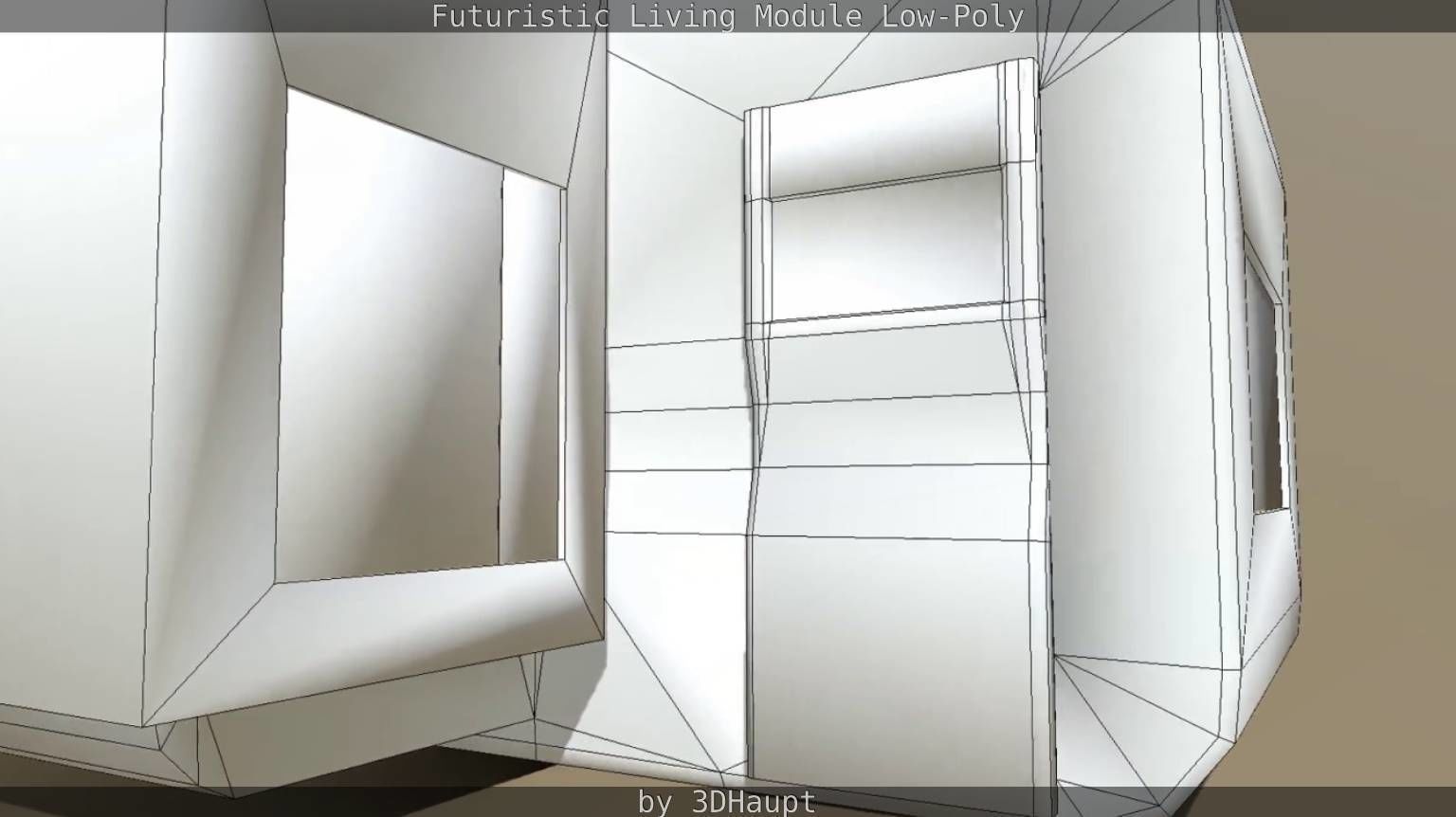 Futuristic Living Module Low Poly Model Low-poly 3D model_26