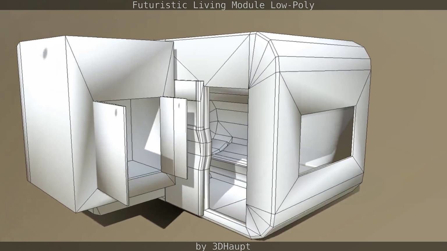 Futuristic Living Module Low Poly Model Low-poly 3D model_13