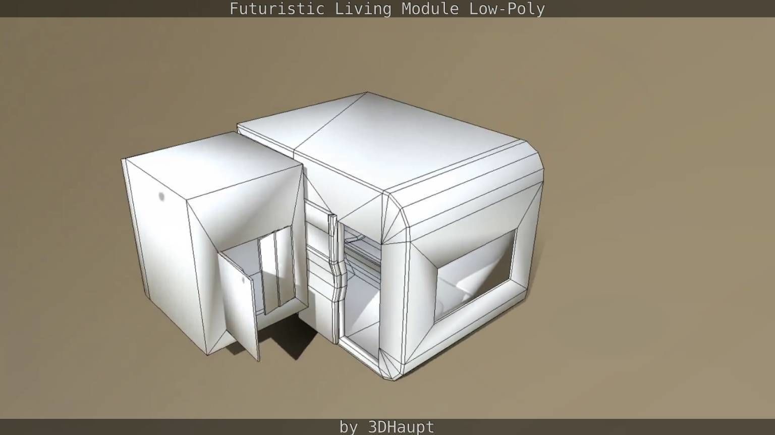 Futuristic Living Module Low Poly Model Low-poly 3D model_64