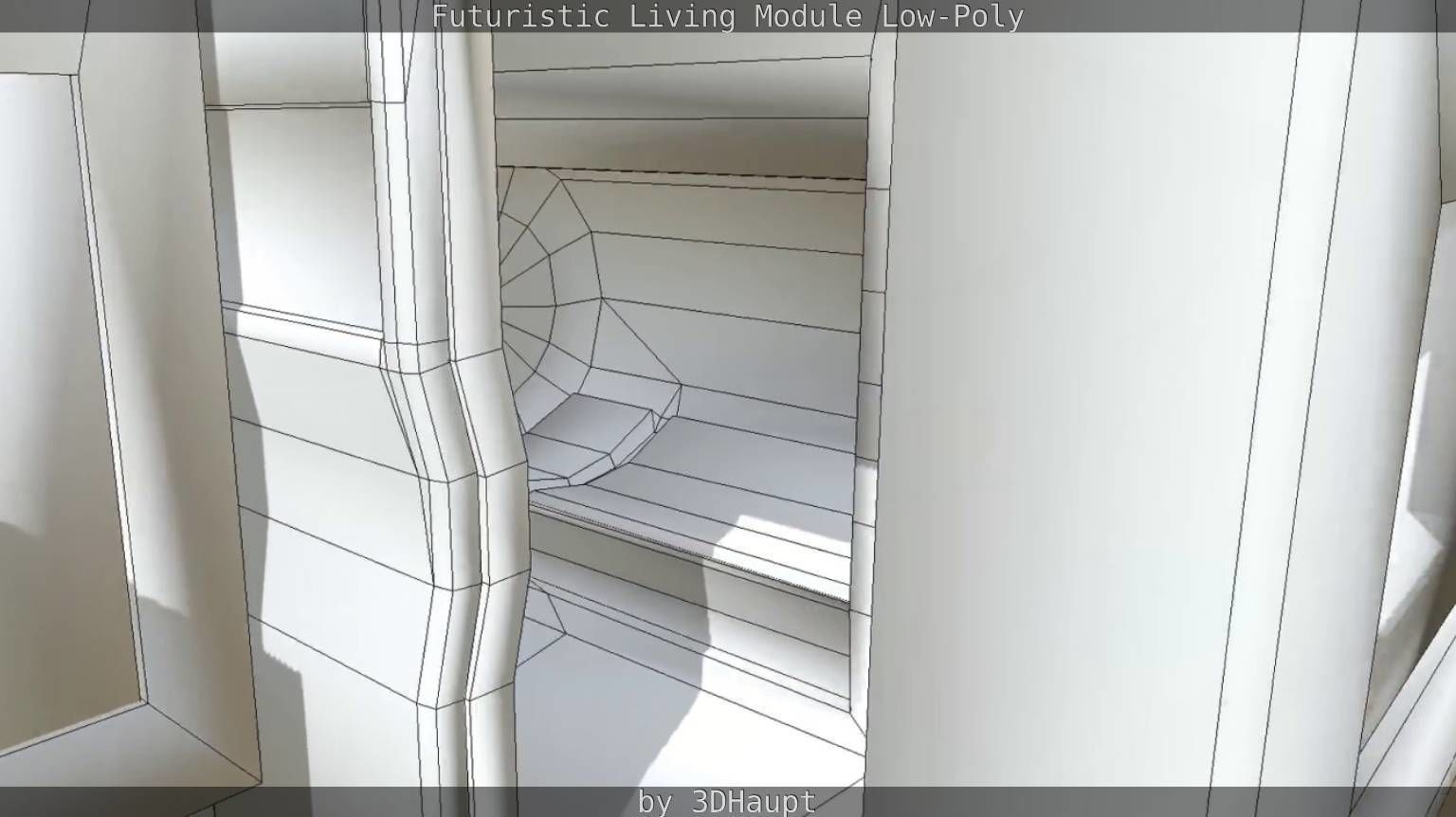 Futuristic Living Module Low Poly Model Low-poly 3D model_35