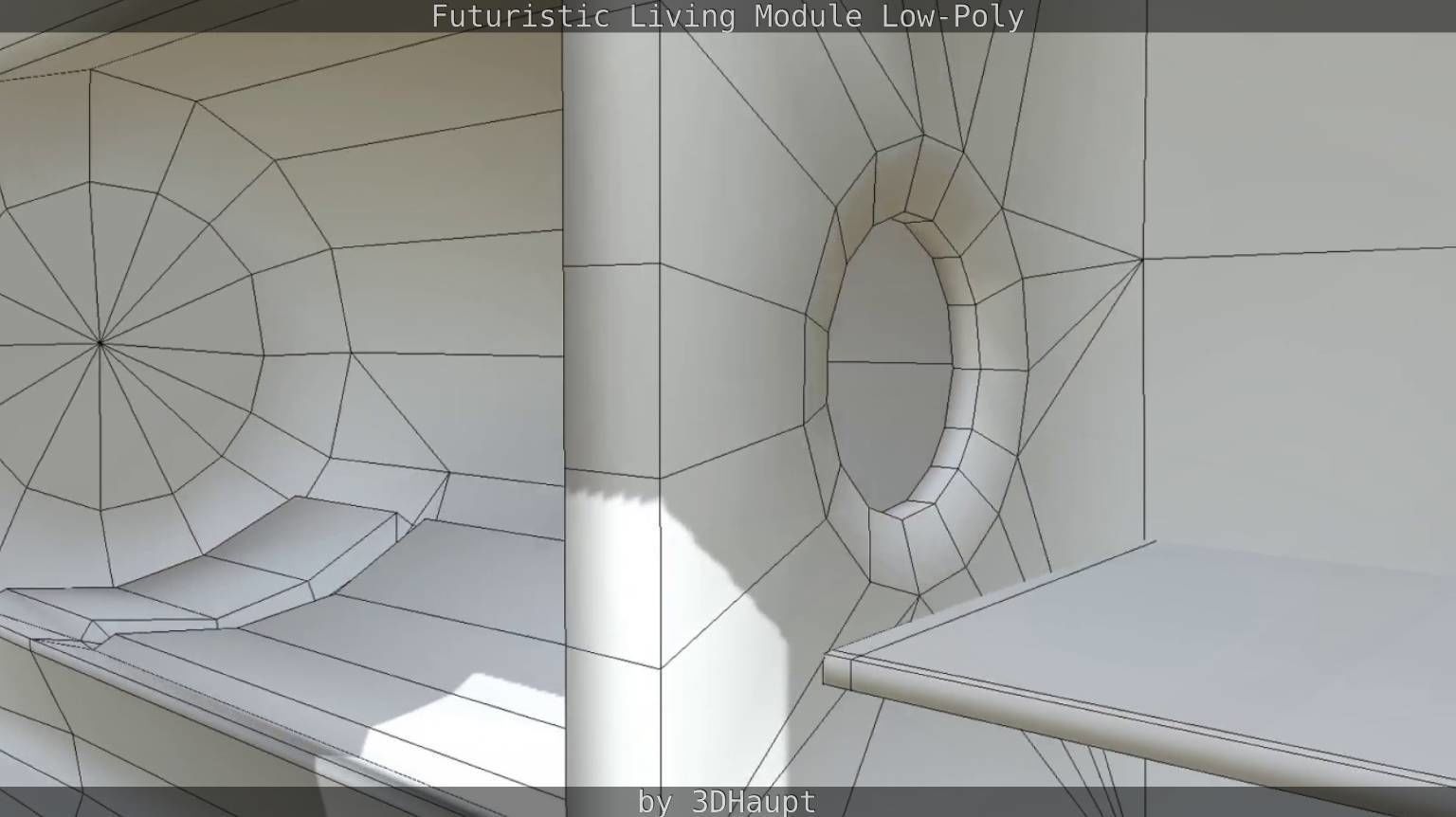 Futuristic Living Module Low Poly Model Low-poly 3D model_41