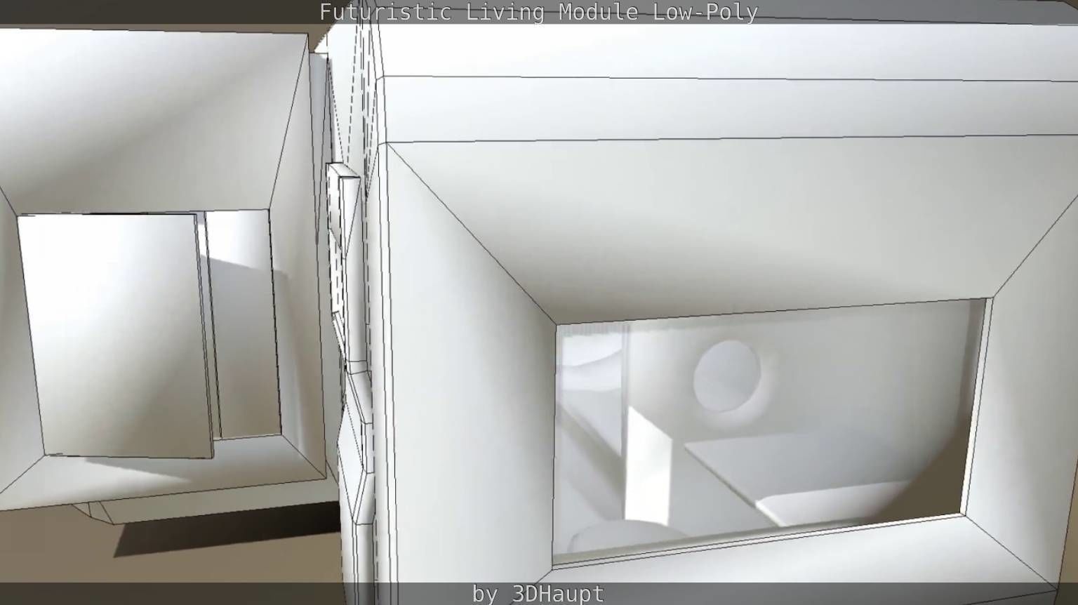 Futuristic Living Module Low Poly Model Low-poly 3D model_24