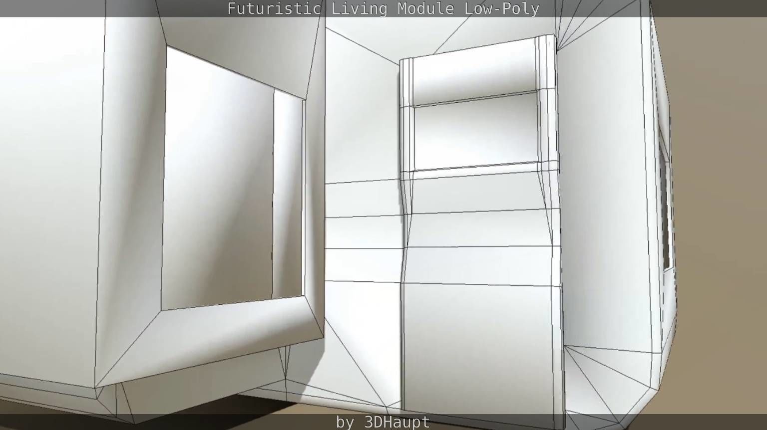 Futuristic Living Module Low Poly Model Low-poly 3D model_27