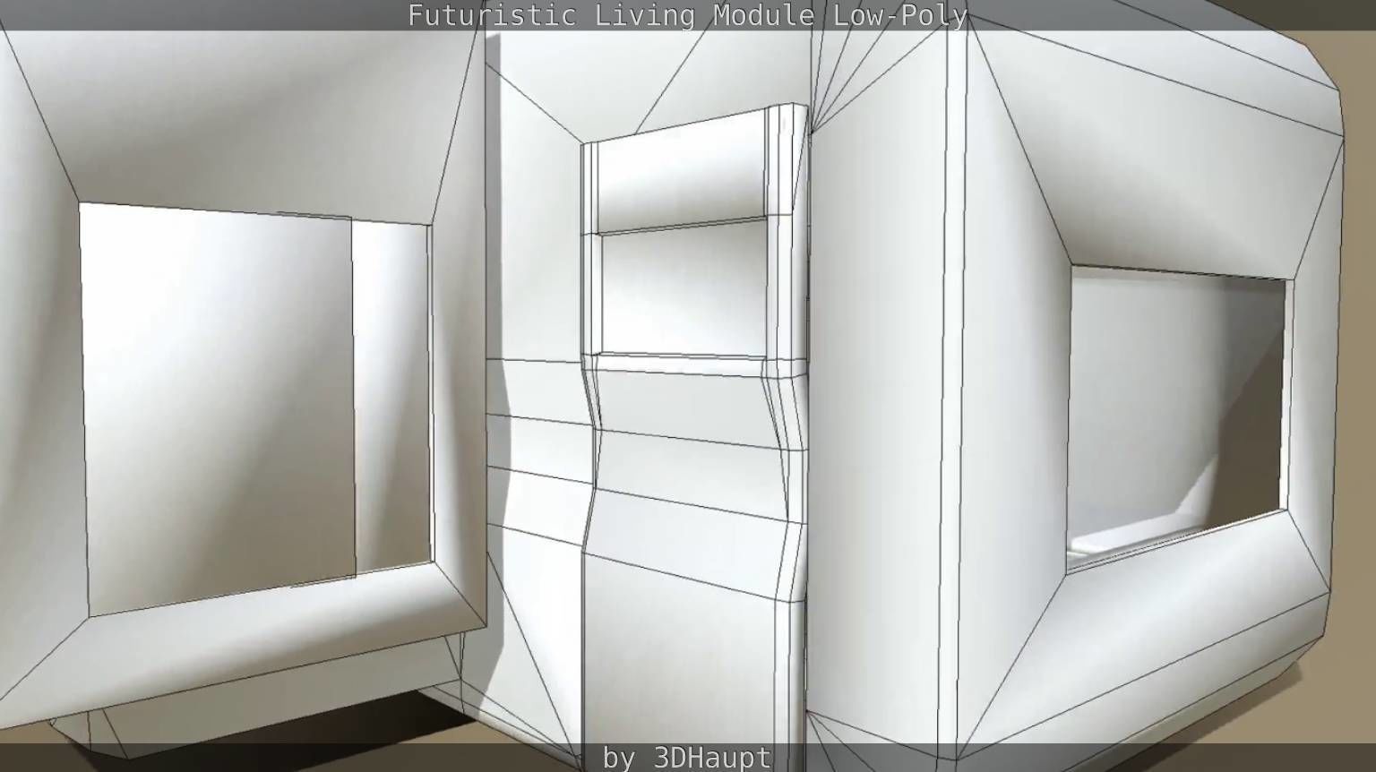 Futuristic Living Module Low Poly Model Low-poly 3D model_25