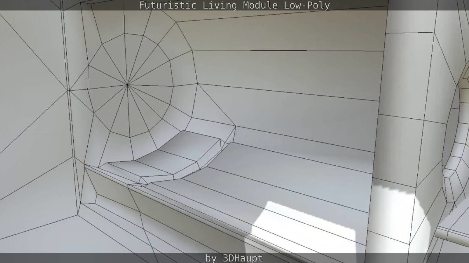 Futuristic Living Module Low Poly Model Low-poly 3D model_37