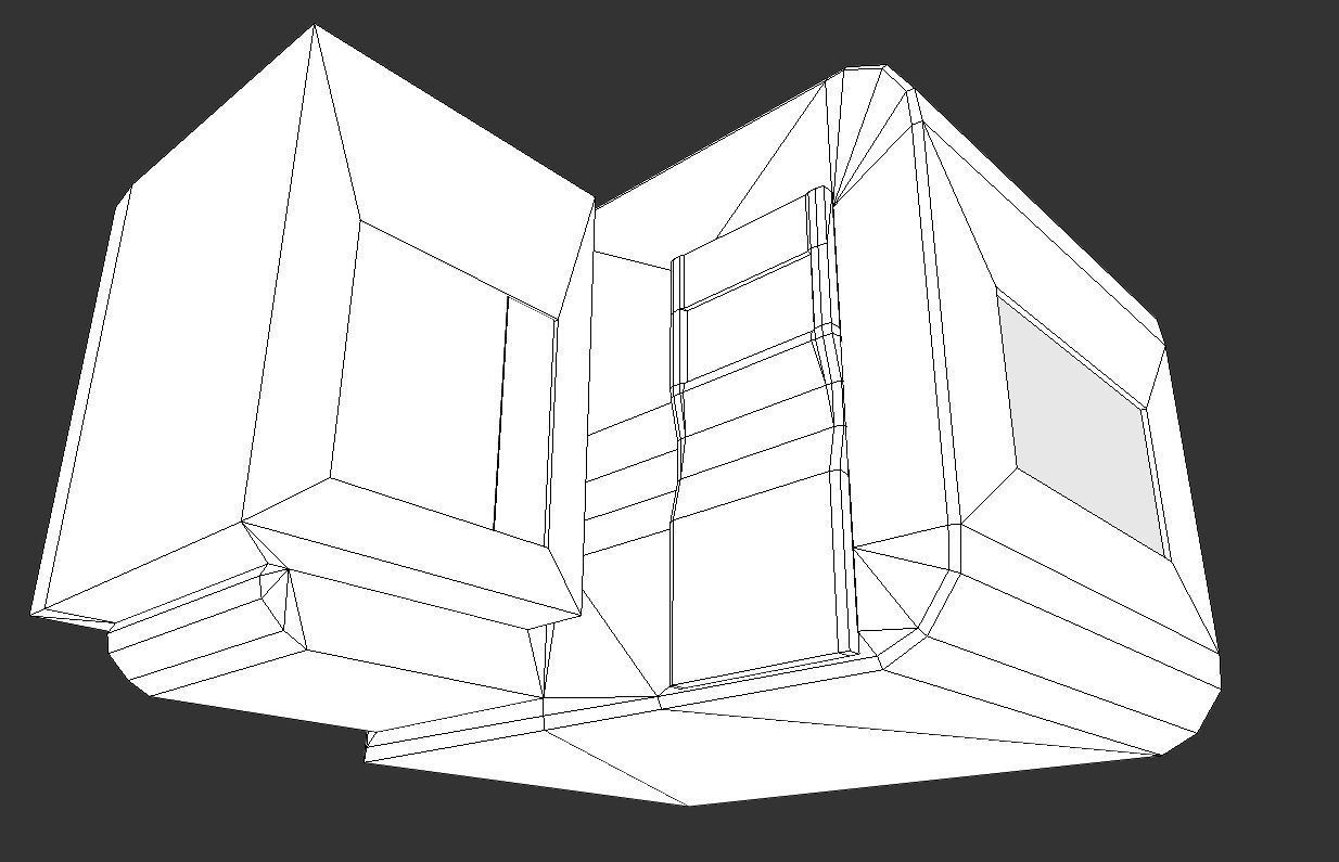 Futuristic Living Module Low Poly Model Low-poly 3D model_0