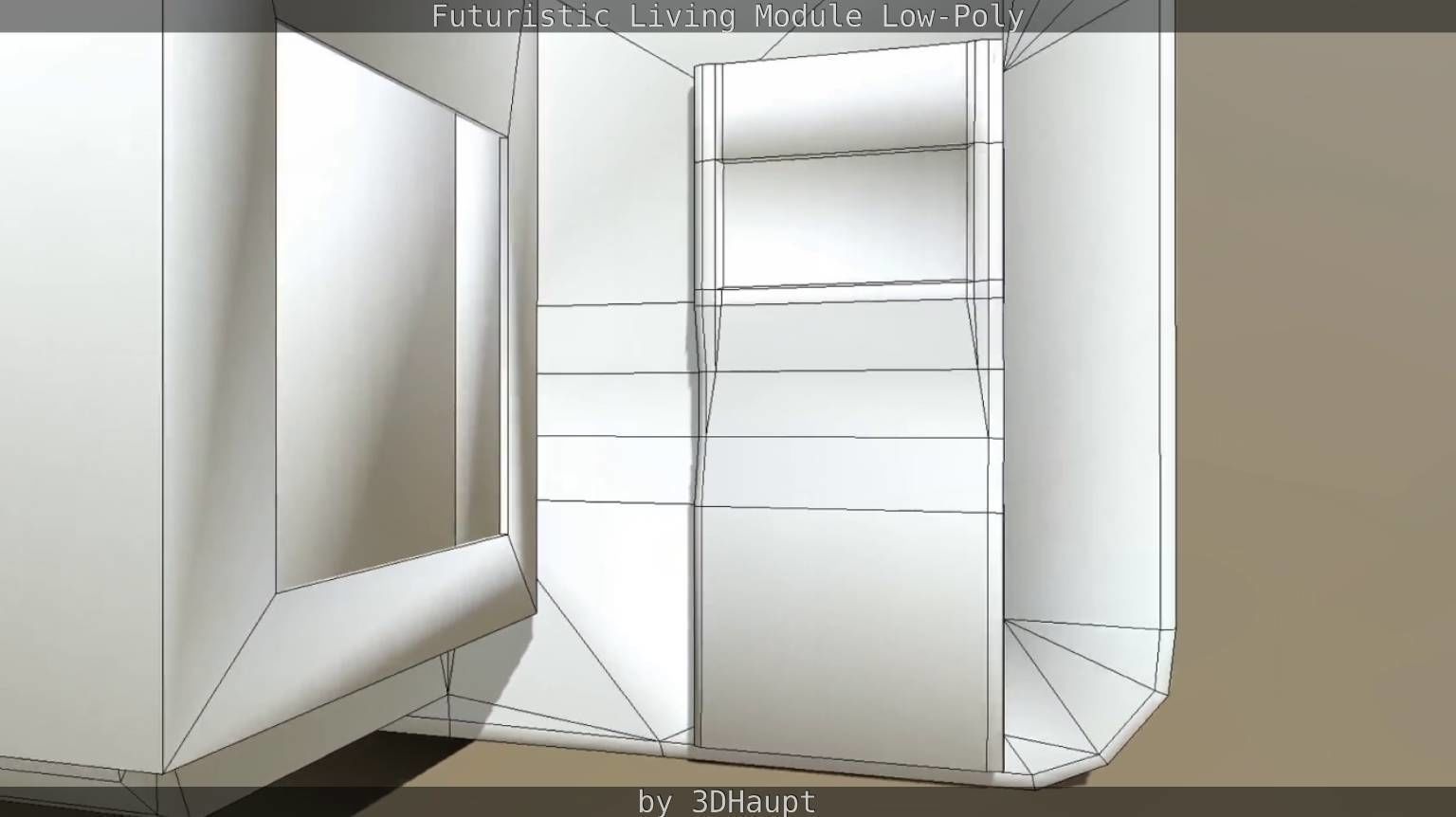 Futuristic Living Module Low Poly Model Low-poly 3D model_29