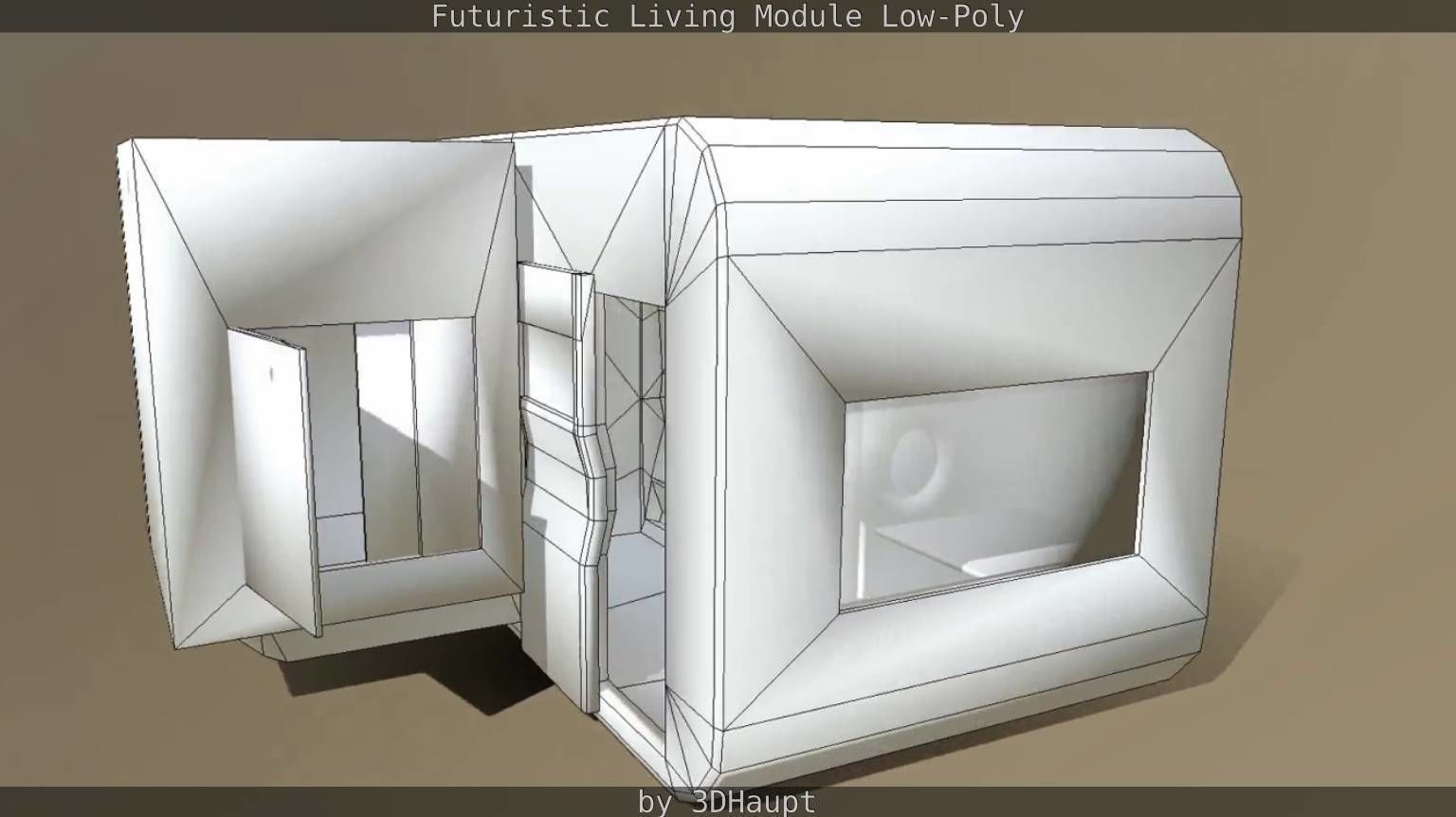 Futuristic Living Module Low Poly Model Low-poly 3D model_22