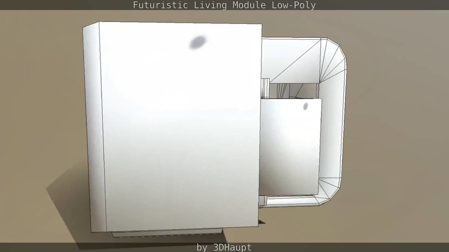 Futuristic Living Module Low Poly Model Low-poly 3D model_21