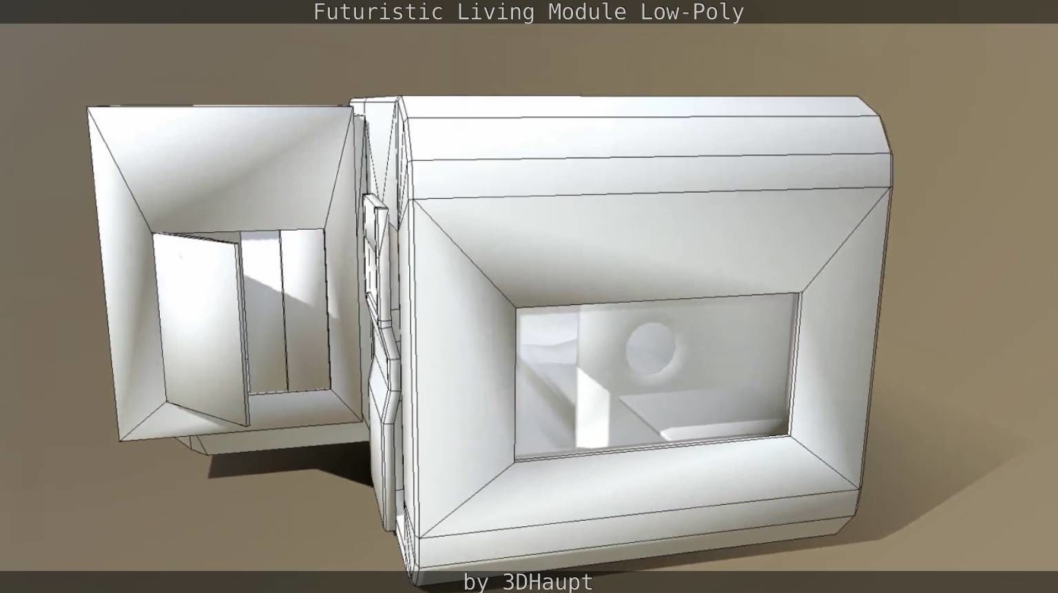 Futuristic Living Module Low Poly Model Low-poly 3D model_23