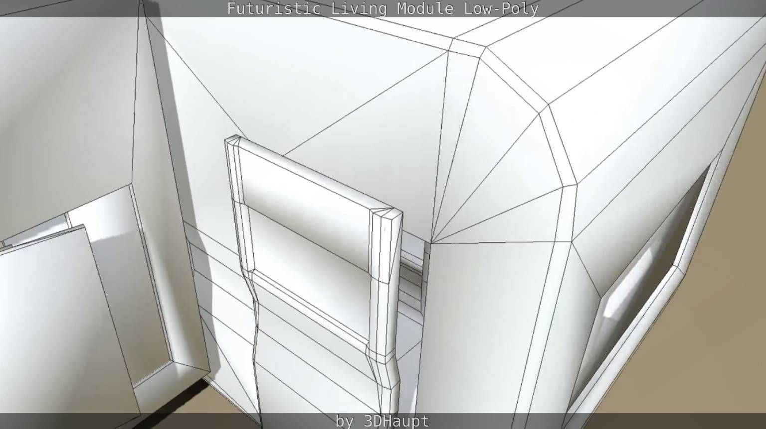 Futuristic Living Module Low Poly Model Low-poly 3D model_32