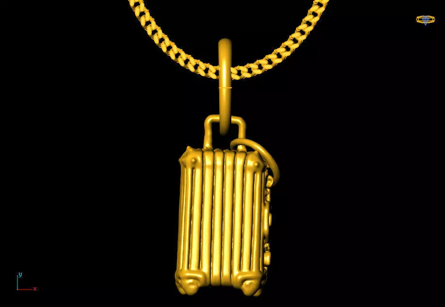 Suit case pendant charms - one inch pendant 3D print model