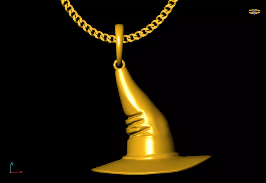 witch cap pendant charms - one inch pendant 3D print model