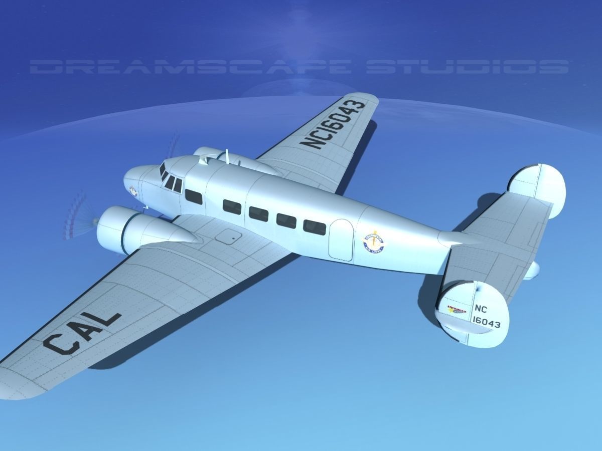 Lockheed L10 Electra Continental 3D model_8
