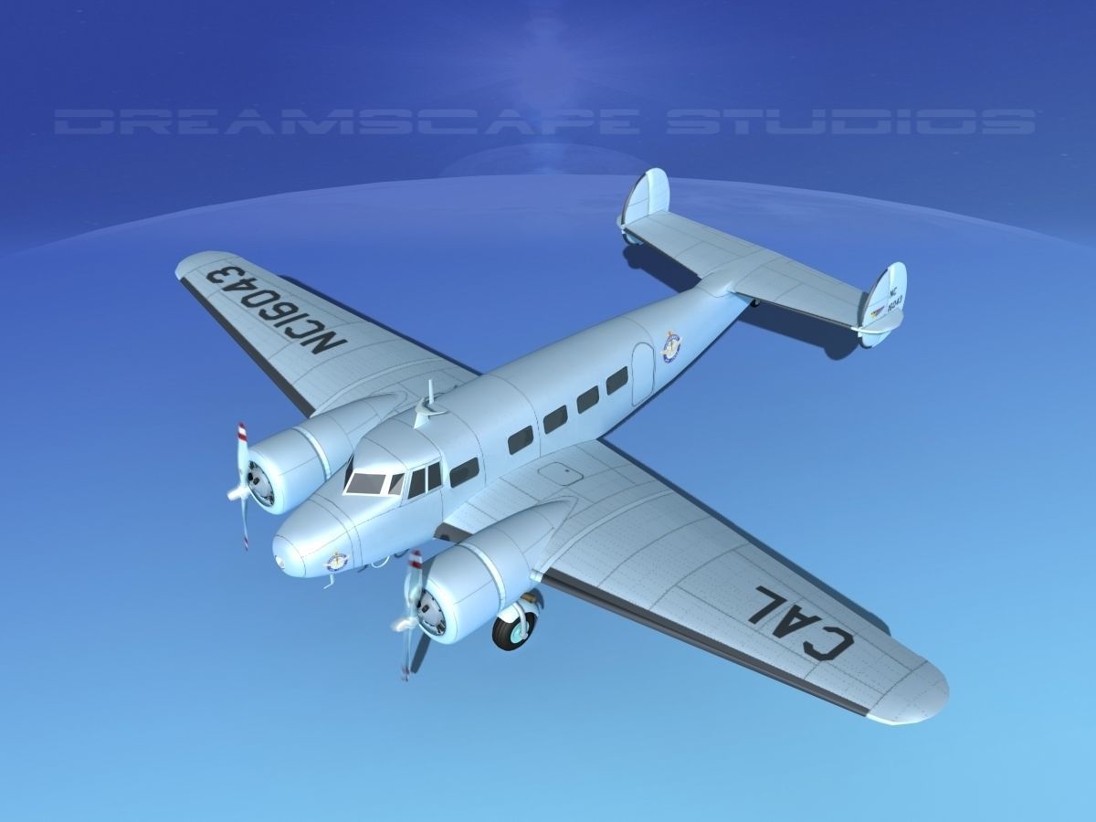Lockheed L10 Electra Continental 3D model_10