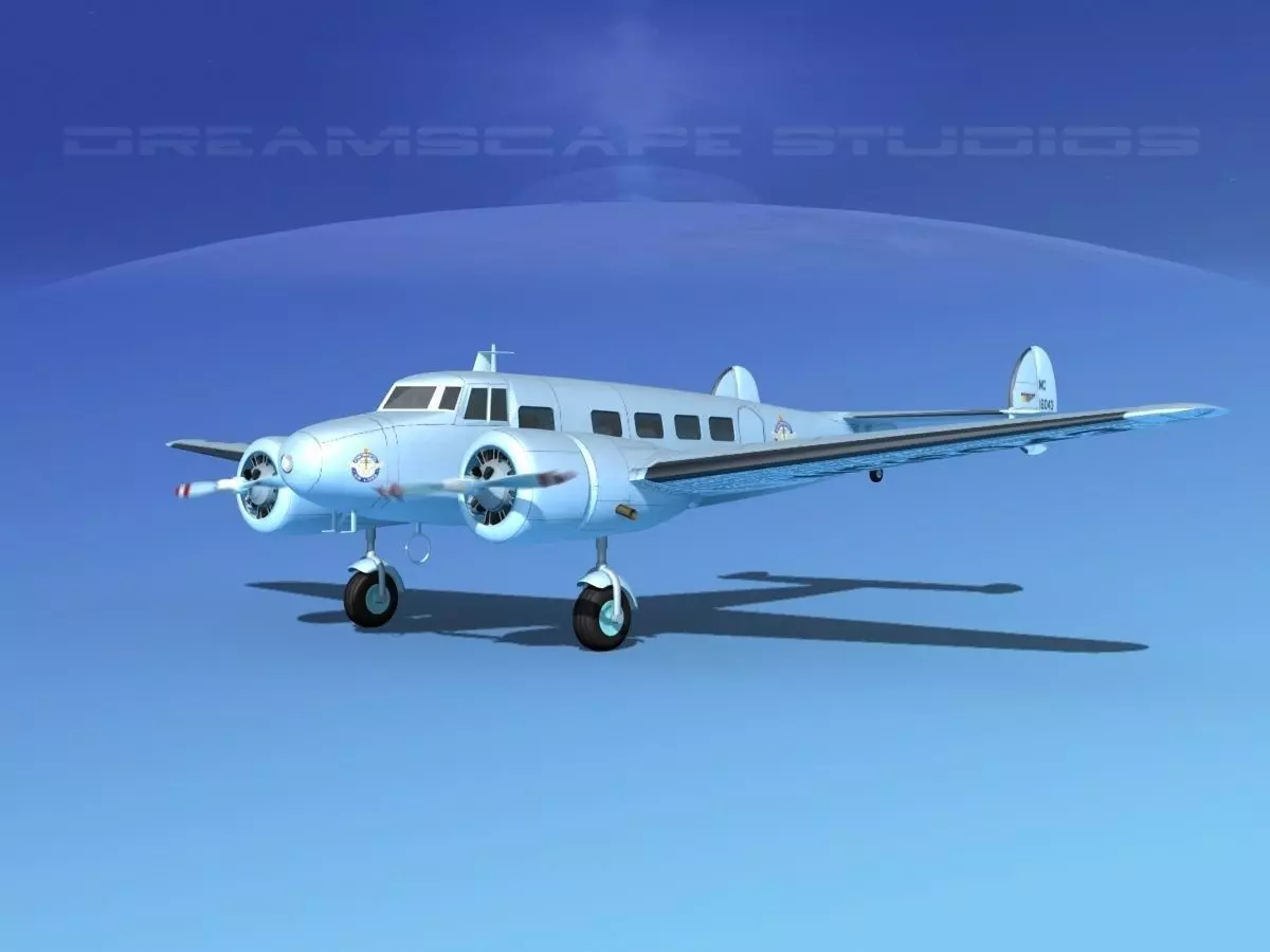 Lockheed L10 Electra Continental 3D model_0