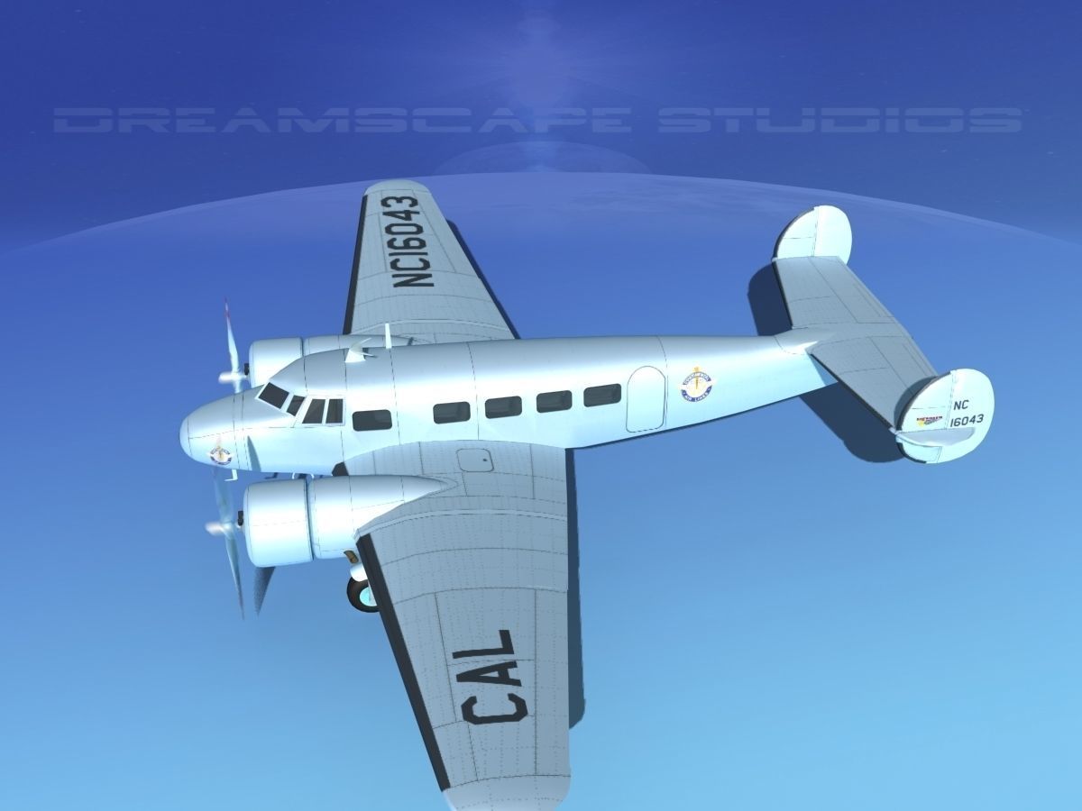 Lockheed L10 Electra Continental 3D model_9