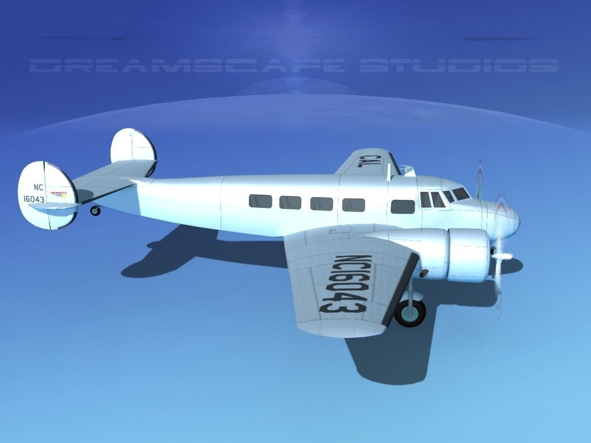 Lockheed L10 Electra Continental 3D model_4