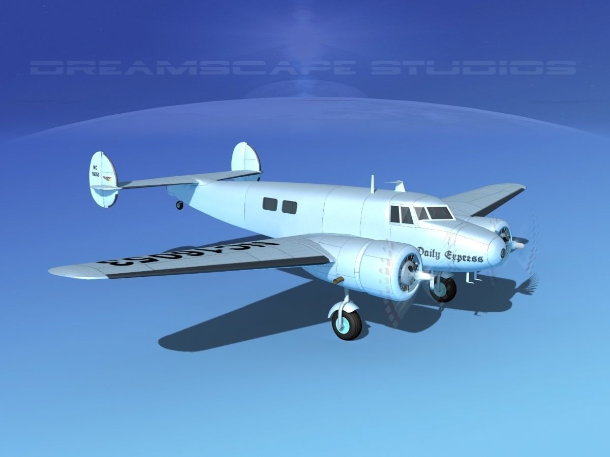 Lockheed L10 Electra Daily Express 1 3D model_3