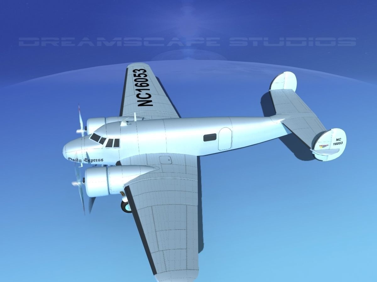 Lockheed L10 Electra Daily Express 1 3D model_9